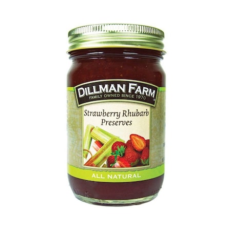 All Natural Strawberry Rhubarb Preserves 16 Oz Jar